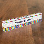 自閉症意識パズルby Shirley Taylor デスクネームプレート (側面)