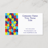 自閉症意識パズルby Shirley Taylor 名刺 (裏面)