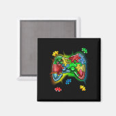 自閉症意識ビデオゲームコントローラパズルPiec マグネット (正面/裏面)