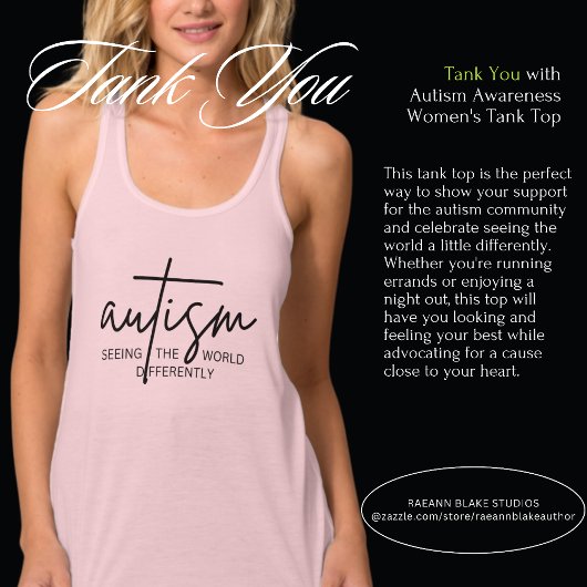 自閉症意識フローレーサーバックタンクトップ タンクトップ