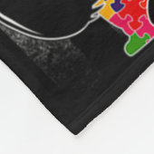 自閉症意識ブラザーベアーアメリカ国旗の自閉症 フリースブランケット (角)