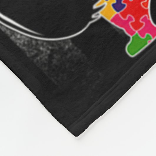 自閉症意識ブラザーベアーアメリカ国旗の自閉症 フリースブランケット (角)