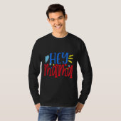 自閉症意識ヘイ・ママ Tシャツ (正面フル)