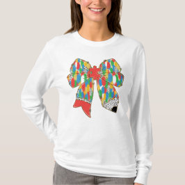 自閉症意識ペンシル弓 Tシャツ