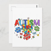 自閉症意識ボウコケットパズルピースニューロ ポストカード (正面/裏面)