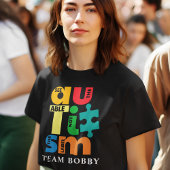 自閉症意識マッチングファミリーチームカスタムママ Tシャツ