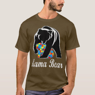 自閉症意識ママベアサポートオット大人 Tシャツ