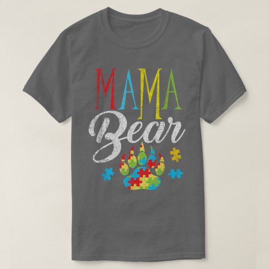 自閉症意識ママベアパズルピースPremium Tシャツ (デザイン正面)