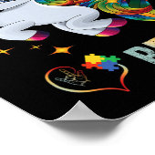 自閉症意識ユニコーン親切なAsl愛サインLan ポスター (角)