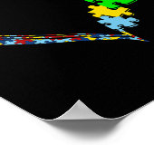 自閉症意識ラブハートパズルピースバレンタイン ポスター (角)