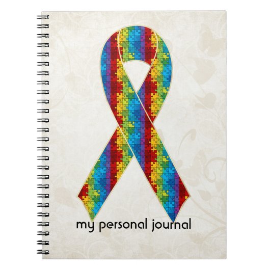 自閉症意識リボンデザイン2 ノートブック (正面)