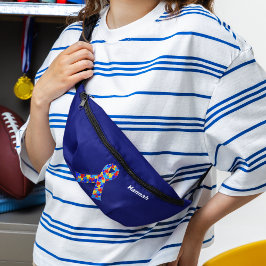 自閉症意識リボンブパーソナライズされたルー ファニーパック