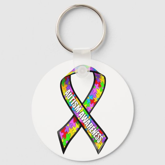 自閉症意識リボン キーホルダー (正面)