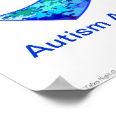 自閉症意識レインボーパズルリボンポスター ポスター (角)