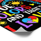 自閉症意識レインボー私はあなたの真の色を見るpu ポスター (角)