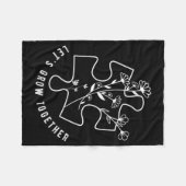 自閉症意識先生パズルピースLet's Grow T フリースブランケット (正面(横))