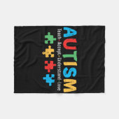 自閉症意識先生教えパズル受入れ フリースブランケット (正面(横))