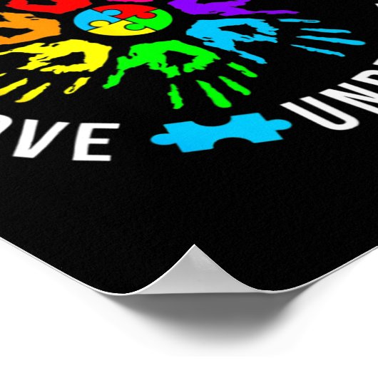 自閉症意識先生教えパズル受入れ ポスター (角)