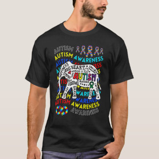 自閉症意識先生自閉症のママとパパエレップ Tシャツ
