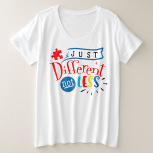 自閉症意識女性用プラスサイズ基本Tシャツ プラスサイズTシャツ