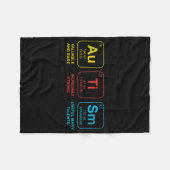 自閉症意識女性男性子供の要素の定期的 フリースブランケット (正面(横))