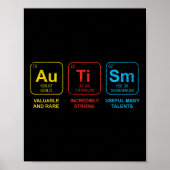 自閉症意識女性男性子供の要素の定期的 ポスター (正面)