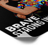 自閉症意識強い母アフロ母ブラックウォーム ポスター (角)