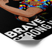 自閉症意識強い母アフロ母ブラックウォーム ポスター (角)