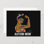 自閉症意識強い母アフロ母ブラックウォーム ポストカード (正面/裏面)