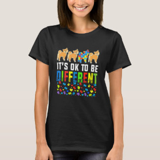 自閉症意識柴犬犬 Tシャツ