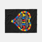 自閉症意識自閉症ハート自閉症1 フリースブランケット (正面(横))