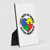 自閉症意識自閉症介護者 フォトプラーク (側面)