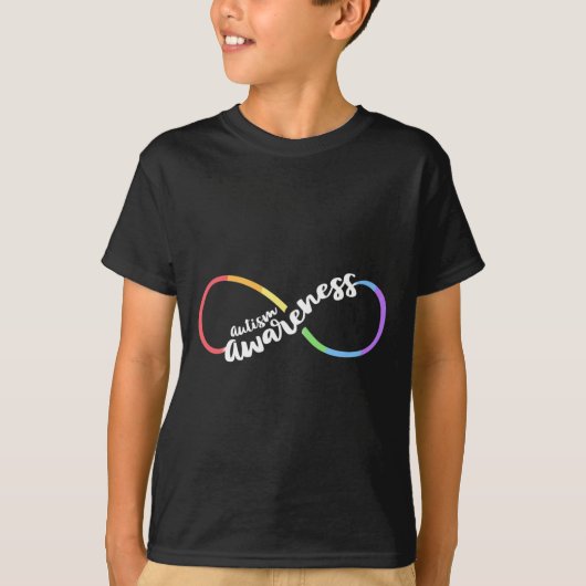 自閉症意識自閉症受容虹インフィン Tシャツ (正面)