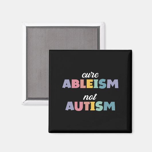 自閉症意識自閉症支援Cure Ableism Not A マグネット (正面/裏面)