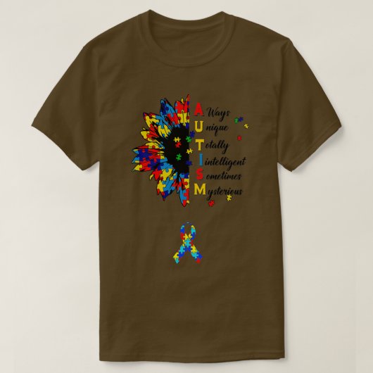自閉症意識自閉症 Tシャツ (デザイン正面)