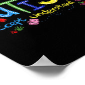 自閉症意識自閉症Accept Understanding Love W ポスター (角)