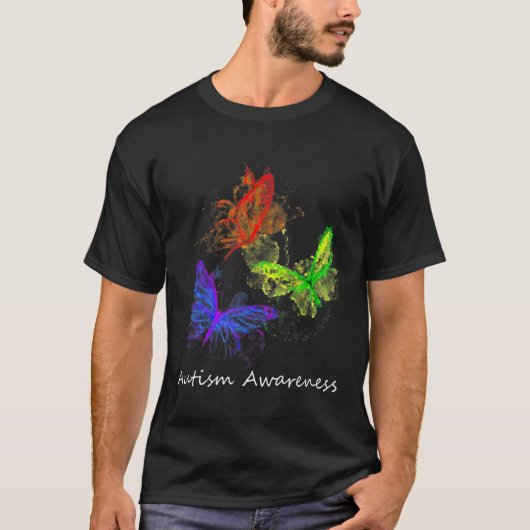 自閉症意識蝶なしパズル作品 Tシャツ (正面)