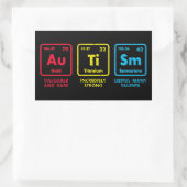 自閉症意識要素周期表 長方形シール (バッグ)