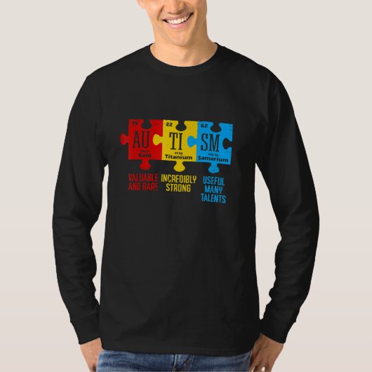 自閉症意識要素周期表 Tシャツ (正面)