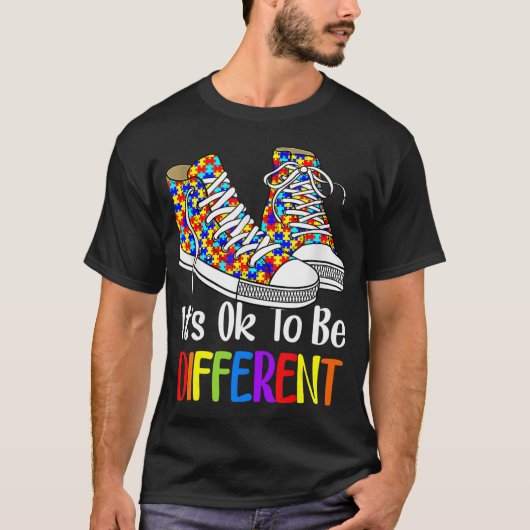 自閉症意識違うパズルSh Tシャツ (正面)