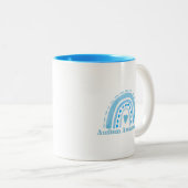 自閉症意識2トーンマグカップ、11オズ ツートーンマグカップ (正面右)