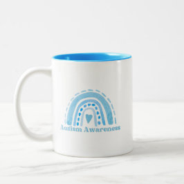 自閉症意識2トーンマグカップ、11オズ ツートーンマグカップ