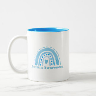 自閉症意識2トーンマグカップ、11オズ ツートーンマグカップ