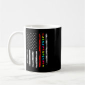 自閉症意識7月4日Thin Red Line Firefighter コーヒーマグカップ (左)