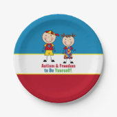 自閉症意識7"紙プレート ペーパープレート (正面)