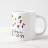 自閉症意識 – ジャンボマグ ジャンボコーヒーマグカップ (右)