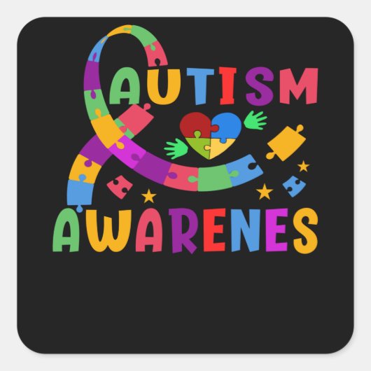 自閉症意識 スクエアシール (正面)