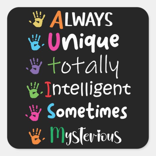 自閉症意識 スクエアシール (正面)