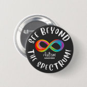 自閉症意識 – スペクトルの向こう側を見る 缶バッジ (正面&裏面)