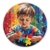 自閉症意識 セラミックノブ (正面)